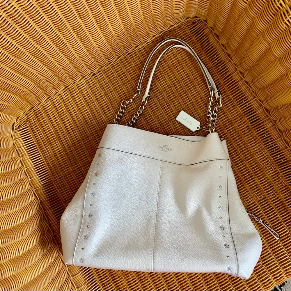 Coach Edie 31 White Leather Bag - Like New